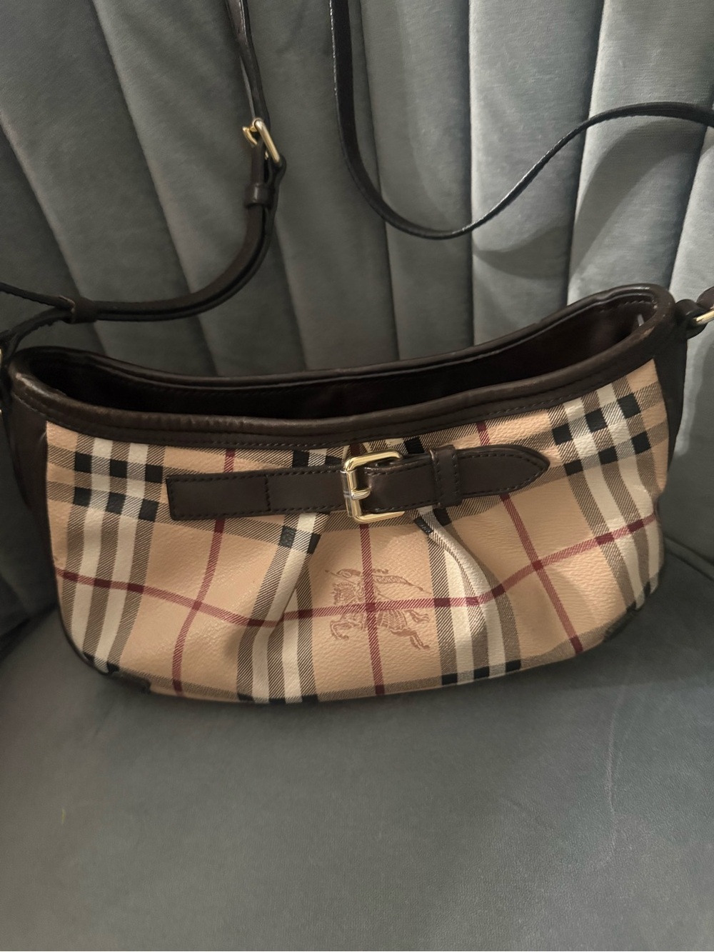 Classic Plaid Shoulder Bag in Beige and Brown